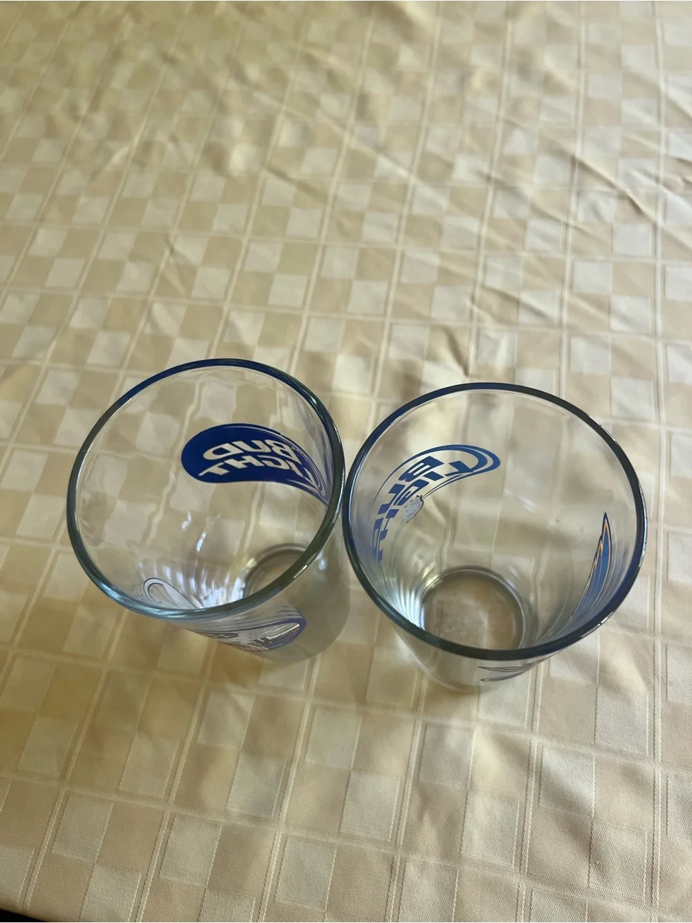 Budweiser Blue Logo Pint Glasses - Blue and White